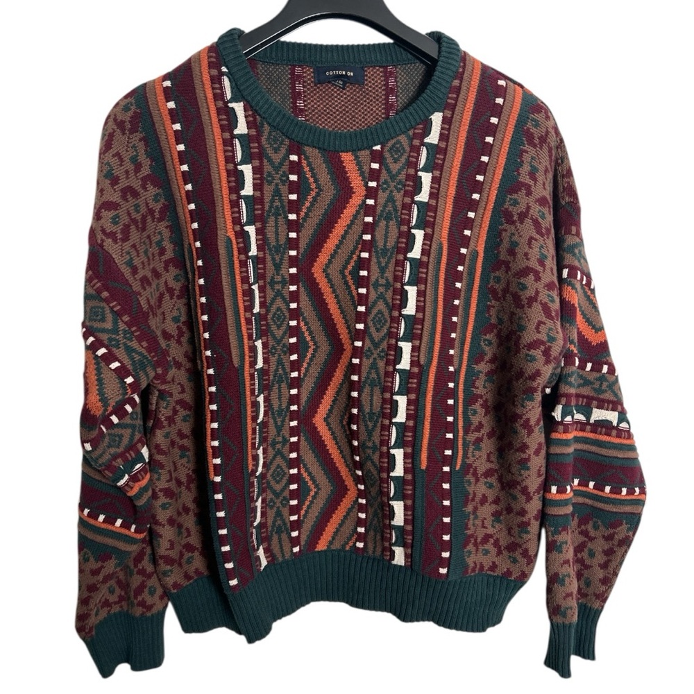 Cotton On 3D Long Sleeve Garage Knit Sweater Size XL